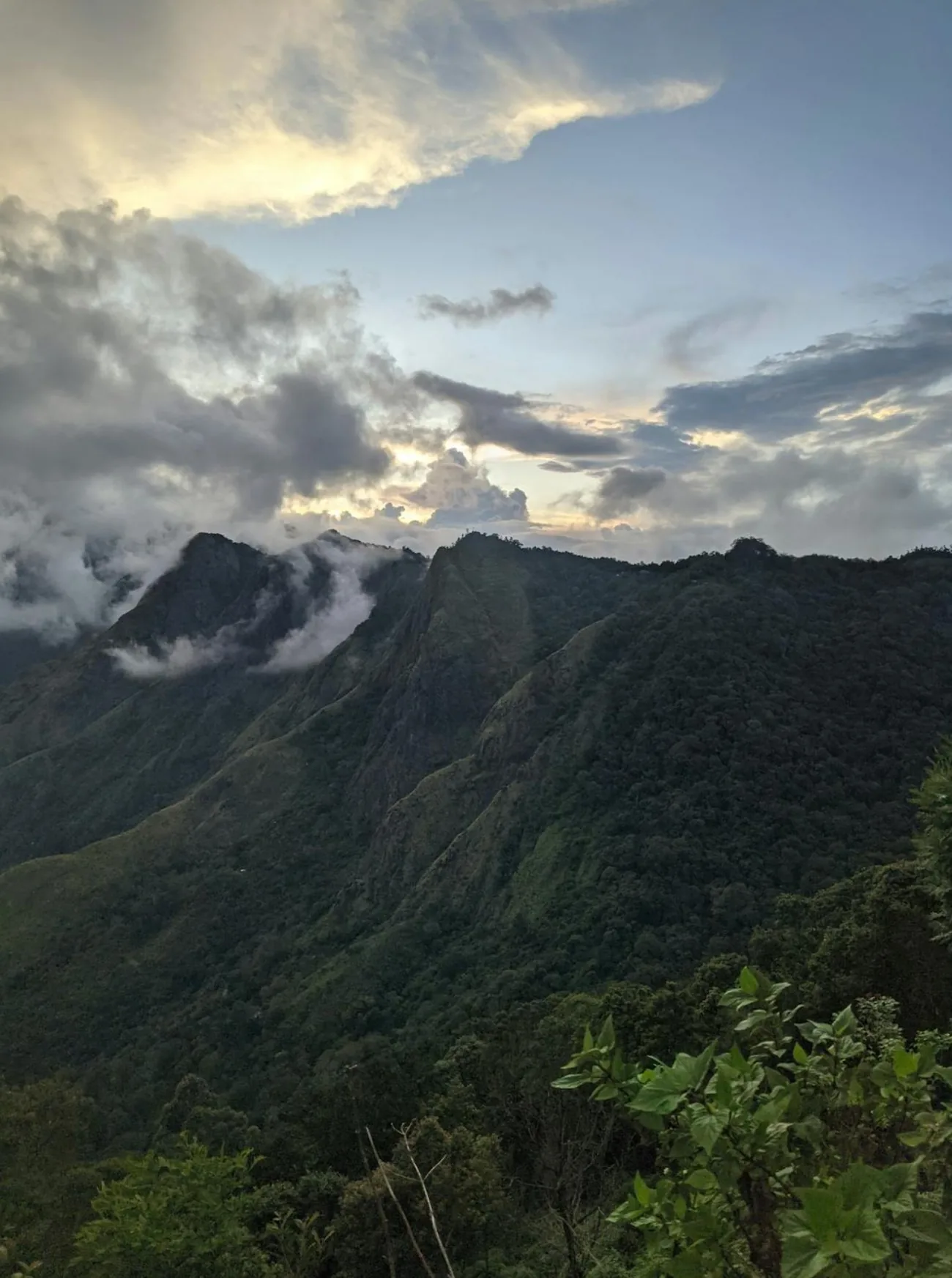 Sunset over the Munnar hills, Kerala